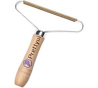 1 Pcs Portable Lint Remover, Lint Roller, Manual Clothes Fuzz Shaver with Long Wooden Handle Restores Your Clothes and Fabrics, Reusable Double Sided Lint Remover for Sweater Woven Coat,Carpet