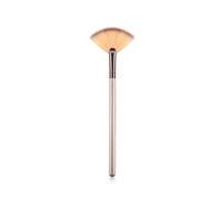 1 Pcs Professional Fan Makeup Brush Blending Highlighter Contour Face Loose Powder Champagne Gold Cosmetic Beauty Tools(Gold)