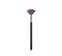 1 Pcs Professional Fan Makeup Brush Blending Highlighter Contour Face Loose Powder Champagne Gold Cosmetic Beauty Tools(Black)