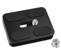 1 Pcs PU50 Tripod Quick Release Plate + 1 Pcs 1/4-3/8 Inch Screw, 50mm*38mm Camera Plates Mount with 1/4''-20 Screw, Compatible with Manfrotto Arca Swiss Benro QR Plate for DSLR Camera