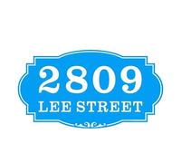1 Pcs PVC Address Plaque Outdoor Exterior House Number Sign For Mailbox Apartment Office Hotel Flats(White on Sky Blue)