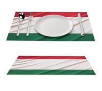 1 PCS PVC Heat Resistant Placemats 12x18 Inch Washable Non-Slip Table Mats for Dining Table, Italy Flag Place Mats for Holiday Party Kitchen Dining Decor