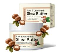1 PCS Raw Shea Butter & Shea Butter Organic Contains Vitamin A, E & F120g | Moisturiser with Vitamins A, E & F, Rich Body Butter for Dry Skin Areas, Hands, Elbows & Knees