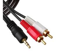 1 Pcs RCA to 3.5mm Aux Cable,Red and White to 3.5mm Jack Cable with Durable Nylon Braided Gold-plated,Phono to 3.5mm Jack Adapter Lead for Home Theater/Speakers/Tablets/HDTV/Phone/Car(1.5m)
