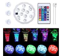 1 PCS Rechargeable Submersible LED Lights with Remote,lnground Pool Waterproof Led Light with Suction Cups,USB Multi-Color Bathtub Waterproof Light,for Pool Vase Aquarium Fountain Party Decoration