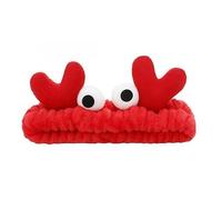 1 Pcs Red Crab Face Wash Headband Cute Soft Facial Makeup Hair Band Elastic Head Band Creative Hair Accessorie for Women Skincare Shower