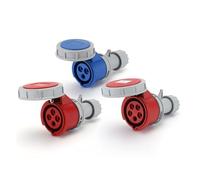 1 Pcs Red IP67 Industrial and Socket Three Hole Four Five Straight Seat Concealed(LX 2142 4 core 16A)