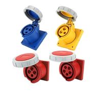 1 Pcs Red IP67 Industrial and Socket Three Hole Four Five Straight Seat Concealed(LX 3252 5 core 32A)