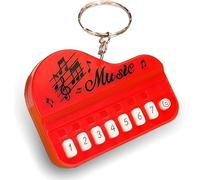 1 Pcs Red Micro Piano Keychain, Portable Keyboard Instrument, Mini Electronic with Lights, Pianos and Keyboards, Musical Instrument Accessories Gift, Car Keychain