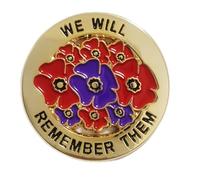 1 Pcs Red Poppy Pin We Will Remember Them Slogan Badge Remembrance Day Brooch Veteran Decorations Gifts Memorabilia