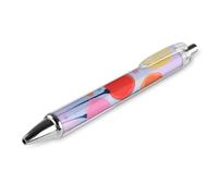 1 PCS Refillable Black Abstract Floral Watercolor Ballpoint Pens 0.5mm Fine Point Smooth Writing Quick-Dry Liquid Ink Comfort Grip Retractable & Pocket-Sized for Journaling Notetaking Sketching