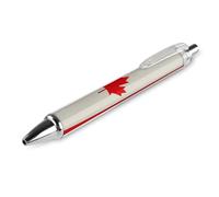 1 PCS Refillable Black Retro Canada Flag Pattern Ballpoint Pens 0.5mm Fine Point Smooth Writing Quick-Dry Liquid Ink Comfort Grip Retractable & Pocket-Sized for Journaling Notetaking Sketching