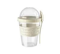 1 Pcs Reusable Yogurt Pots With Lids, Overnight Oats Jar Container with Spoon, 20 Oz 600ml Yoghurt Container, Breakfast Pots To Go, Dishwasher Safe Yogurt Pot Granola Muesli Cereal 100% BPA Free