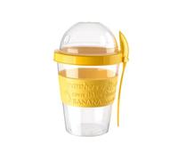 1 Pcs Reusable Yogurt Pots With Lids, Overnight Oats Jar Container with Spoon, 20 Oz 600ml Yoghurt Container, Breakfast Pots To Go, Dishwasher Safe Yogurt Pot Granola Muesli Cereal 100% BPA Free