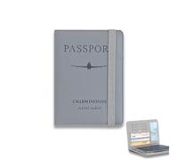 1 PCS RFID Blocking Passport Holder Cover, Premium Passport Holder - environment protection PU Leather with 4 Card Slots, 1 Coin Pocket, 2 SIM & 1 Ejector Tool Slot, 1 Ticket Compartment (Grey)