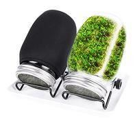 1 Pcs Seed Sprouting Jar Kit with Wide Mouth Mason Jars Durable Bean Sprouts Growing Kit with Stainless Steel Screen Sprout Lids Stands Shading Cloths and Tray for Sprouting Seeds Broccoli Beans