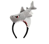 1 PCS Shark Hat, Plush Shark Mask Costume, Fin Headband, Headpiece with PP Cotton Filling, 20cm Length, 20cm Width, Christmas Halloween Prop, Animal Theme Dress-Up Accessory for Kids & Adults Grey