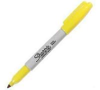 1 Pcs Sharpie Fine Point Round Toe Black Ink Permanent Marker for Paper Plastic Metal Glass for Office Industrial Paint YELLOW