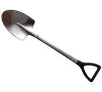 1 Pcs Shovel Spoon Mini Spoon Mirror/Matte Round/Flat Head Bar Tableware for Coffee, Dessert, Fruit Kitchen Gadget(Round Head, Matte Silver) Useful and Professional