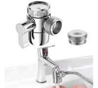 1 pcs Shower Diverter Valve 3 Way Kitchen Tap Diverter Brass Sink Faucet Splitter M22 X M24 Adapter Replacement Part for Bathroom Bathtub