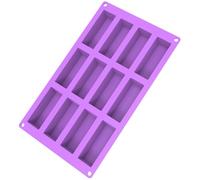 1 Pcs Silicone Bar Mould Rectangle Granola Bar Silicone Moulds Silicone Bar Mould Chocolate Bar Sweet Moulds for Caramel Bread Loaf Muffin Brownie Cornbread Cheesecake (12-Cavity)