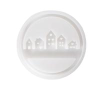1 PCS Silicone Mold House Round, X564 White 20x20x1.5cm Reusable Casting Molds for DIY Candles, Plaster, Resin Crafts, Home Decor & Holiday Ornaments