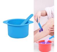 1 Pcs Silicone Warm Wax Pot Liner,Reusable Silicone Wax Warmer Liner With A Stirring Rod,Foldable Non-Stick Wax Melt Wax Pot Bowlfor Home or Beauty Shop to Melting Wax Hair Removal. (Blue)