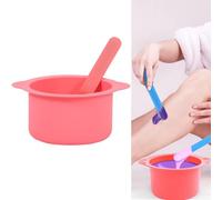1 Pcs Silicone Warm Wax Pot Liner,Reusable Silicone Wax Warmer Liner With A Stirring Rod,Foldable Non-Stick Wax Melt Wax Pot Bowlfor Home or Beauty Shop to Melting Wax Hair Removal. (Pink)