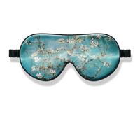 1 Pcs Silk Sleep Eye Mask with Elastic Strap/Headband Shade Art Eye Mask Zero Pressure on Eyelids & Eyelashes for Night Sleeping,Travel,Nap（Van Gogh The Starry Night）