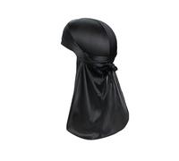 1 PCS Silky Satin Durag - Premium Satin Du Rag for Waves, Dreadlocks, Braids & Locs - Ultra-Soft Wrinkle-Free Silk Bonnet for Sleeping - Men's Durag & Fashion Headbands (Black)
