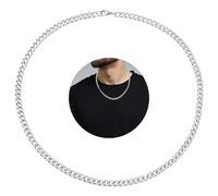 1 Pcs Silver Cuban Link Chain, 316L Stainless Steel Boys Silver Chain Necklace, Italian Miami Chunky Thick Curb Link Gift, Men Cuban Chains Necklace, Stainless Steel Neck Chains for Men Women
