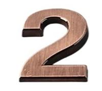 1 Pcs Silver/Gold/Red Bronze Self Adhesive Number Stickers House Door Address Plate Sign Hotel Decor 7cm(Red Bronze 2)