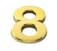 1 Pcs Silver/Gold/Red Bronze Self Adhesive Number Stickers House Door Address Plate Sign Hotel Decor 7cm(Gold Number 8)