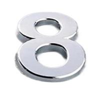 1 Pcs Silver/Gold/Red Bronze Self Adhesive Number Stickers House Door Address Plate Sign Hotel Decor 7cm(Silver Number 8)