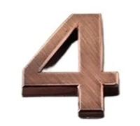1 Pcs Silver/Gold/Red Bronze Self Adhesive Number Stickers House Door Address Plate Sign Hotel Decor 7cm(Red Bronze 4)