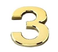 1 Pcs Silver/Gold/Red Bronze Self Adhesive Number Stickers House Door Address Plate Sign Hotel Decor 7cm(Gold Number 3)