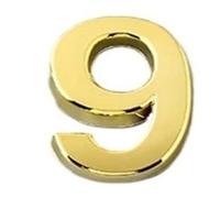 1 Pcs Silver/Gold/Red Bronze Self Adhesive Number Stickers House Door Address Plate Sign Hotel Decor 7cm(Gold Number 9)