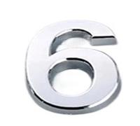 1 Pcs Silver/Gold/Red Bronze Self Adhesive Number Stickers House Door Address Plate Sign Hotel Decor 7cm(Silver Number 6)