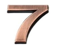 1 Pcs Silver/Gold/Red Bronze Self Adhesive Number Stickers House Door Address Plate Sign Hotel Decor 7cm(Red Bronze 7)