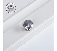 1 Pcs Silver Stainless Steel Single Hole Handle Metal Single Hole Small Handle Round Mushroom Door Pull Handle Knob with Screws for Cabinet, Cupboard, Wardrobe Diameter 29.5mm Height 22.5mm