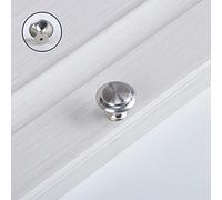 1 Pcs Silver Stainless Steel Single Hole Handle Metal Single Hole Small Handle Round Mushroom Door Pull Handle Knob with Screws for Cabinet, Cupboard, Wardrobe Diameter 27.5mm Height 21.5mm