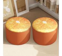 1 PCS Small Foot Rest,11 x 8 inch Cute Cartoom Pattern Washable Round Stool Soft Rest Seat Chair for Living Room Vanity