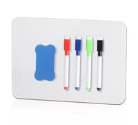 1 Pcs Small Whiteboard, 8.2x11.8 Inch A4 Mini Whiteboards, Mini Whiteboard and Pens and Erasers, Portable Small Double-Sided Dry Erase White Board with 4 Pens and 1 Erasers for Classroom Home Office