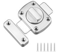 1 Pcs Stainless Steel Bathroom Door Lock, Bathroom Latch Rotate Bolt Gate Latch Door Lock, Rotate Bolt Latch Lock Safety Cabinet Slide Lock Latch Applicable to Various Doors (Silver)