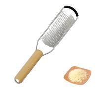 1 PCS Stainless Steel Cheese Grater with Natural Wood Handle for Parmesan Cheese Lemon, Ginger, Cheese, Nutmeg, Potato, Chocolate and Garlic Small, Parmesan Cheese/Micro Planes Grater