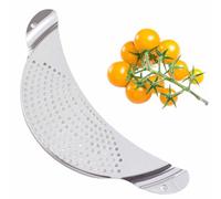 1 Pcs Stainless Steel Colander, Metal Strainer with Handle, Lid Sieve Fits Any Pot or Pan with 20 to 28 cm Diameter, Sieve Drainer for Pasta, Legumes, Rice, Vegetables