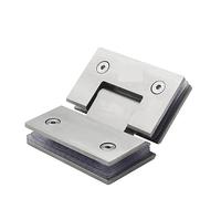1 PCS Stainless Steel Frameless Nickel Brush Glass Door Hinge 90 Degrees of Bathroom Glass Clamp Bathroom Folding Glass Clip(SS-135)