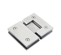 1 PCS Stainless Steel Frameless Nickel Brush Glass Door Hinge 90 Degrees of Bathroom Glass Clamp Bathroom Folding Glass Clip(SS-180)