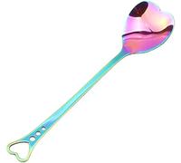 1 pcs Stainless Steel Heart Shaped Ice Cream Coffee Soup Dessert Spoon Kitchen Gadget Random Color Durability and professional