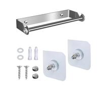 1 Pcs Stainless Steel Paper Towel Holder with 2 Pcs Non-Marking Patches, Wall-Mounted Paper Towel Holder, Roll Paper Holder, Kitchen Sccessories. For Plastic Wrap, Tin Foil, Roll Paper